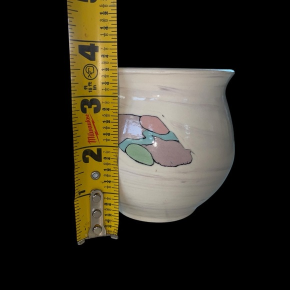 Studio Art Pottery Vase by Boswick SIGNED– Pastel Abstract Design – 3.5” - Picture 11 of 13